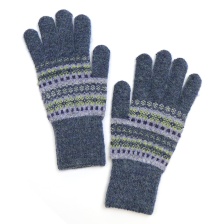 Blue & Sage Mix Fair Isle Gloves by Peace of Mind